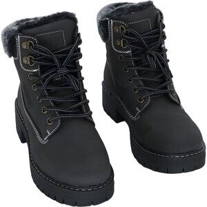 ANJOUFEMME Women's Waterproof Hiking Ankle Snow Boots Size 6